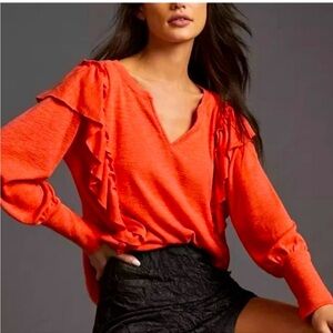 Anthropologie Pilcro women’s Medium cozy long sleeve popover blouse top